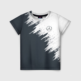 Детская футболка 3D с принтом Mercedes в Белгороде, 100% гипоаллергенный полиэфир | прямой крой, круглый вырез горловины, длина до линии бедер, чуть спущенное плечо, ткань немного тянется | amg | car | mercedes | race | авто | гонки | краска | марка | машина | мерс | мерседес