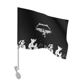 Флаг для автомобиля с принтом Metallica в Белгороде, 100% полиэстер | Размер: 30*21 см | metallica | группа | джеймс хэтфилд | кирк хэмметт | ларс ульрих | метал | металика | металлика | миталика | музыка | роберт трухильо | рок | трэш | трэшметал | хард | хардрок | хеви | хевиметал