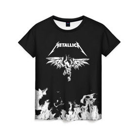 Женская футболка 3D с принтом Metallica в Белгороде, 100% полиэфир ( синтетическое хлопкоподобное полотно) | прямой крой, круглый вырез горловины, длина до линии бедер | metallica | группа | джеймс хэтфилд | кирк хэмметт | ларс ульрих | метал | металика | металлика | миталика | музыка | роберт трухильо | рок | трэш | трэшметал | хард | хардрок | хеви | хевиметал