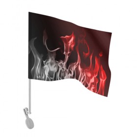 Флаг для автомобиля с принтом Огонь и дым в Белгороде, 100% полиэстер | Размер: 30*21 см | fire | flame | in fire | smoke | в огне | дым | огненный | огонь | текстуры