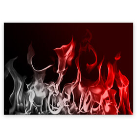 Поздравительная открытка с принтом Огонь и дым в Белгороде, 100% бумага | плотность бумаги 280 г/м2, матовая, на обратной стороне линовка и место для марки
 | Тематика изображения на принте: fire | flame | in fire | smoke | в огне | дым | огненный | огонь | текстуры