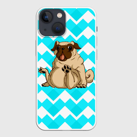 Чехол для iPhone 13 mini с принтом Забавный мопс в Белгороде,  |  | animal | dog | pet | pug | puppy | арт | бульдог | животные | милые | мопс | пес | собаки | текстура