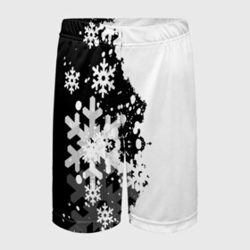 Детские спортивные шорты 3D с принтом Снежные узоры в Белгороде,  100% полиэстер
 | пояс оформлен широкой мягкой резинкой, ткань тянется
 | Тематика изображения на принте: black | christmas | new year | pattern | white | абстракция | зима | новый год | рождество | снег | снежинки | узор | черно белые