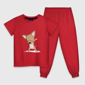 Детская пижама хлопок с принтом Даб дог в Белгороде, 100% хлопок |  брюки и футболка прямого кроя, без карманов, на брюках мягкая резинка на поясе и по низу штанин
 | 