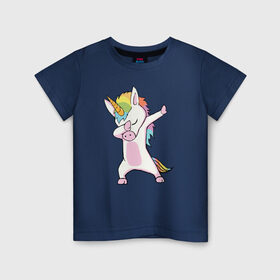 Детская футболка хлопок с принтом Единорог радуга в Белгороде, 100% хлопок | круглый вырез горловины, полуприлегающий силуэт, длина до линии бедер | единорог | пони