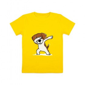 Детская футболка хлопок с принтом Год собаки в Белгороде, 100% хлопок | круглый вырез горловины, полуприлегающий силуэт, длина до линии бедер | Тематика изображения на принте: год собаки | даб 