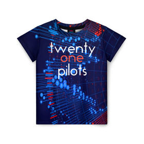 Детская футболка 3D с принтом TWENTY ONE PILOTS MUSIC LIFE в Белгороде, 100% гипоаллергенный полиэфир | прямой крой, круглый вырез горловины, длина до линии бедер, чуть спущенное плечо, ткань немного тянется | rock | t.o.p. | top | twenty one pilots | рок