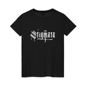 Женская футболка хлопок с принтом Stigmata в Белгороде, 100% хлопок | прямой крой, круглый вырез горловины, длина до линии бедер, слегка спущенное плечо | stigmata | стигмата