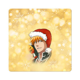 Магнит виниловый Квадрат с принтом Happy New Bleach! в Белгороде, полимерный материал с магнитным слоем | размер 9*9 см, закругленные углы | bleach | блич | ичиго | куросаки ичиго