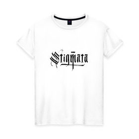 Женская футболка хлопок с принтом Stigmata в Белгороде, 100% хлопок | прямой крой, круглый вырез горловины, длина до линии бедер, слегка спущенное плечо | stigmata | стигмата