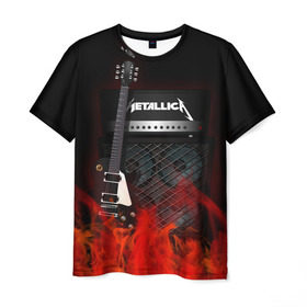Мужская футболка 3D с принтом Metallica в Белгороде, 100% полиэфир | прямой крой, круглый вырез горловины, длина до линии бедер | Тематика изображения на принте: logo | metal | metallica | music | rock | лого | логотип | метал | металика | металлика | музыка | рок