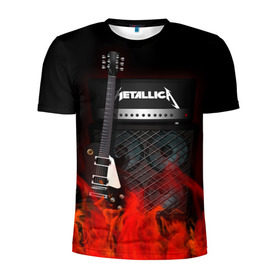 Мужская футболка 3D спортивная с принтом Metallica в Белгороде, 100% полиэстер с улучшенными характеристиками | приталенный силуэт, круглая горловина, широкие плечи, сужается к линии бедра | logo | metal | metallica | music | rock | лого | логотип | метал | металика | металлика | музыка | рок