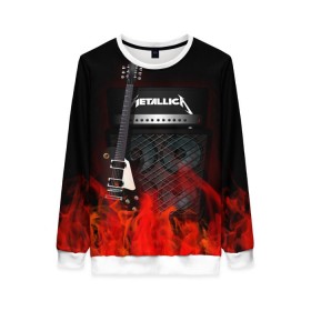 Женский свитшот 3D с принтом Metallica в Белгороде, 100% полиэстер с мягким внутренним слоем | круглый вырез горловины, мягкая резинка на манжетах и поясе, свободная посадка по фигуре | logo | metal | metallica | music | rock | лого | логотип | метал | металика | металлика | музыка | рок