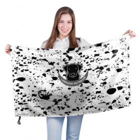 Флаг 3D с принтом LABRADOR RETRIEVER в Белгороде, 100% полиэстер | плотность ткани — 95 г/м2, размер — 67 х 109 см. Принт наносится с одной стороны | dog | labrador retriever | животные | милые животные | пёсик | пятна | собаки | собачка | текстура