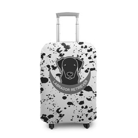 Чехол для чемодана 3D с принтом LABRADOR RETRIEVER в Белгороде, 86% полиэфир, 14% спандекс | двустороннее нанесение принта, прорези для ручек и колес | dog | labrador retriever | животные | милые животные | пёсик | пятна | собаки | собачка | текстура