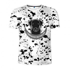 Мужская футболка 3D спортивная с принтом LABRADOR RETRIEVER в Белгороде, 100% полиэстер с улучшенными характеристиками | приталенный силуэт, круглая горловина, широкие плечи, сужается к линии бедра | dog | labrador retriever | животные | милые животные | пёсик | пятна | собаки | собачка | текстура