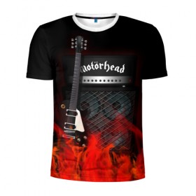 Мужская футболка 3D спортивная с принтом Motorhead в Белгороде, 100% полиэстер с улучшенными характеристиками | приталенный силуэт, круглая горловина, широкие плечи, сужается к линии бедра | logo | metal | motorhead | music | rock | лого | логотип | метал | музыка | рок