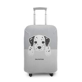Чехол для чемодана 3D с принтом Dalmatian Puppy в Белгороде, 86% полиэфир, 14% спандекс | двустороннее нанесение принта, прорези для ручек и колес | далматин | далматинец | домашние животные | пес | песик | собака | собачка | терьер | шпиц