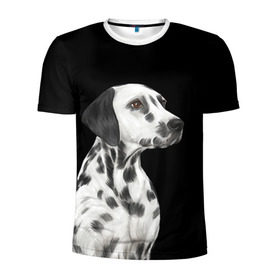 Мужская футболка 3D спортивная с принтом Далматинец арт в Белгороде, 100% полиэстер с улучшенными характеристиками | приталенный силуэт, круглая горловина, широкие плечи, сужается к линии бедра | далматин | далматинец | домашние животные | пес | песик | собака | собачка | терьер | шпиц
