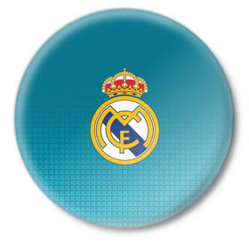 Значок с принтом Real Madrid 2018 Original в Белгороде,  металл | круглая форма, металлическая застежка в виде булавки | emirates | fc | real madrid | геометрия | реал мадрид | футбольный клуб | эмблема