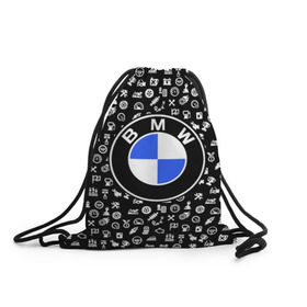 Рюкзак-мешок 3D с принтом BMW LIFE STYLE в Белгороде, 100% полиэстер | плотность ткани — 200 г/м2, размер — 35 х 45 см; лямки — толстые шнурки, застежка на шнуровке, без карманов и подкладки | bmw | автомобиль | автомобильные | бмв | машины