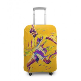 Чехол для чемодана 3D с принтом Футболист в Белгороде, 86% полиэфир, 14% спандекс | двустороннее нанесение принта, прорези для ручек и колес | pop art | поп арт | цвета | яркие
