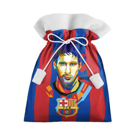 Подарочный 3D мешок с принтом Lionel Messi в Белгороде, 100% полиэстер | Размер: 29*39 см | barcelona | lionel | messi | барселона | лионель | месси | поп арт