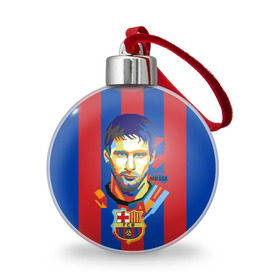 Ёлочный шар с принтом Lionel Messi в Белгороде, Пластик | Диаметр: 77 мм | barcelona | lionel | messi | барселона | лионель | месси | поп арт