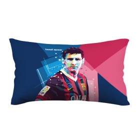 Подушка 3D антистресс с принтом Lionel Messi в Белгороде, наволочка — 100% полиэстер, наполнитель — вспененный полистирол | состоит из подушки и наволочки на молнии | barcelona | lionel | messi | барселона | лионель | месси | поп арт