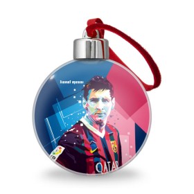 Ёлочный шар с принтом Lionel Messi в Белгороде, Пластик | Диаметр: 77 мм | barcelona | lionel | messi | барселона | лионель | месси | поп арт