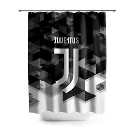 Штора 3D для ванной с принтом Juventus 2018 Geometry Sport в Белгороде, 100% полиэстер | плотность материала — 100 г/м2. Стандартный размер — 146 см х 180 см. По верхнему краю — пластиковые люверсы для креплений. В комплекте 10 пластиковых колец | juventus | спорт | спортивные | футбол | футбольный клуб | ювентус