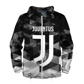 Мужская ветровка 3D с принтом JUVENTUS / ЮВЕНТУС GEOMETRY SPORT в Белгороде, 100% полиэстер | подол и капюшон оформлены резинкой с фиксаторами, два кармана без застежек по бокам, один потайной карман на груди | juventus | спорт | спортивные | футбол | футбольный клуб | ювентус