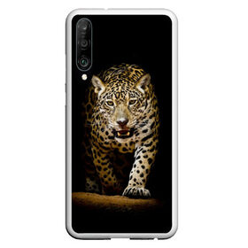 Чехол для Honor P30 с принтом Leopard в Белгороде, Силикон | Область печати: задняя сторона чехла, без боковых панелей | дикая кошка | зверь | клыки | кот | леопард | оскал | пантера | природа | хищник | ягуар