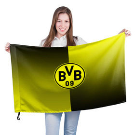 Флаг 3D с принтом FC Borussia 2018 Reverse в Белгороде, 100% полиэстер | плотность ткани — 95 г/м2, размер — 67 х 109 см. Принт наносится с одной стороны | боруссия | дортмунд