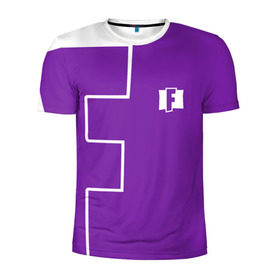 Мужская футболка 3D спортивная с принтом FORTNITE big logo в Белгороде, 100% полиэстер с улучшенными характеристиками | приталенный силуэт, круглая горловина, широкие плечи, сужается к линии бедра | battle | battle royal | fortnite | royal | боевик | игры | логотип | фиолетовый