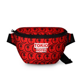 Поясная сумка 3D с принтом Tokio Hotel band logo 2018 в Белгороде, 100% полиэстер | плотная ткань, ремень с регулируемой длиной, внутри несколько карманов для мелочей, основное отделение и карман с обратной стороны сумки застегиваются на молнию | logo | music | pop | rock | tokio hotel | альтернатива | германия | металл | музыка | музыкальный | поп | рок