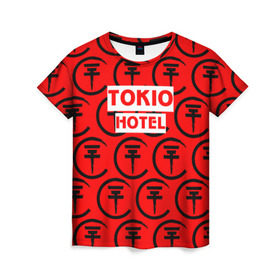 Женская футболка 3D с принтом Tokio Hotel band logo 2018 в Белгороде, 100% полиэфир ( синтетическое хлопкоподобное полотно) | прямой крой, круглый вырез горловины, длина до линии бедер | logo | music | pop | rock | tokio hotel | альтернатива | германия | металл | музыка | музыкальный | поп | рок