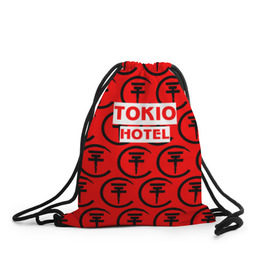 Рюкзак-мешок 3D с принтом Tokio Hotel band logo 2018 в Белгороде, 100% полиэстер | плотность ткани — 200 г/м2, размер — 35 х 45 см; лямки — толстые шнурки, застежка на шнуровке, без карманов и подкладки | logo | music | pop | rock | tokio hotel | альтернатива | германия | металл | музыка | музыкальный | поп | рок