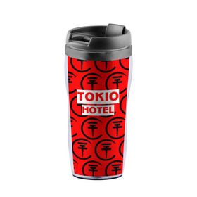 Термокружка-непроливайка с принтом Tokio Hotel band logo 2018 в Белгороде, внутренняя часть — пищевой пластик, наружная часть — прозрачный пластик, между ними — полиграфическая вставка с рисунком | объем — 350 мл, герметичная крышка | logo | music | pop | rock | tokio hotel | альтернатива | германия | металл | музыка | музыкальный | поп | рок