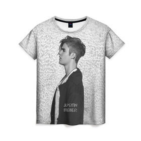 Женская футболка 3D с принтом Justin в Белгороде, 100% полиэфир ( синтетическое хлопкоподобное полотно) | прямой крой, круглый вырез горловины, длина до линии бедер | bieber | justin bieber | бибер | джастин бибер