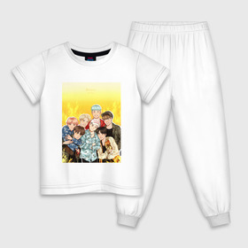 Детская пижама хлопок с принтом BTS в Белгороде, 100% хлопок |  брюки и футболка прямого кроя, без карманов, на брюках мягкая резинка на поясе и по низу штанин
 | bangtan boys | bts | bts army | бантаны бтс