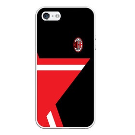 Чехол для iPhone 5/5S матовый с принтом AC MILAN STAR в Белгороде, Силикон | Область печати: задняя сторона чехла, без боковых панелей | Тематика изображения на принте: fc | milan | милан | спорт | спортивные | фк | футбол | футбольный клуб