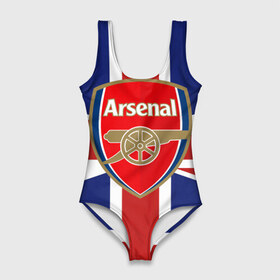 Купальник-боди 3D с принтом FC Arsenal в Белгороде, 82% полиэстер, 18% эластан | Круглая горловина, круглый вырез на спине | arsenal | england | football | logo | sport | англия | арсенал | арт | лига | лого | спорт | текстура | фк | флаг | футбол | футбольный клуб | эмблема