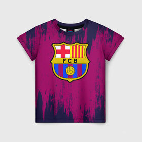 Детская футболка 3D с принтом Барселона в Белгороде, 100% гипоаллергенный полиэфир | прямой крой, круглый вырез горловины, длина до линии бедер, чуть спущенное плечо, ткань немного тянется | barcelona | barsa | barselona | football | барса | барселона | футбол