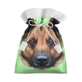 Подарочный 3D мешок с принтом Немецкая овчарка в Белгороде, 100% полиэстер | Размер: 29*39 см | dog | овчарка | пес | песик | собака | собачка