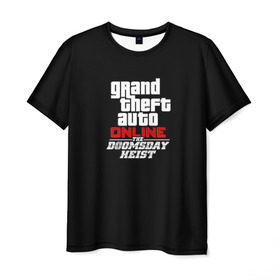 Мужская футболка 3D с принтом GTA Online: The Doomsday Heist в Белгороде, 100% полиэфир | прямой крой, круглый вырез горловины, длина до линии бедер | auto | dead | grand | gta | gta5 | rdr | red | redemption | rockstar | theft | гта | день | судный