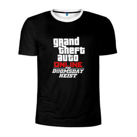 Мужская футболка 3D спортивная с принтом GTA Online: The Doomsday Heist в Белгороде, 100% полиэстер с улучшенными характеристиками | приталенный силуэт, круглая горловина, широкие плечи, сужается к линии бедра | auto | dead | grand | gta | gta5 | rdr | red | redemption | rockstar | theft | гта | день | судный