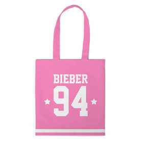 Сумка 3D повседневная с принтом Bieber Team Pink в Белгороде, 100% полиэстер | Плотность: 200 г/м2; Размер: 34×35 см; Высота лямок: 30 см | bieber | justin bieber | бибер | джастин бибер