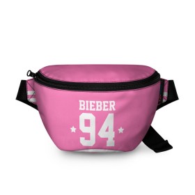 Поясная сумка 3D с принтом Bieber Team Pink в Белгороде, 100% полиэстер | плотная ткань, ремень с регулируемой длиной, внутри несколько карманов для мелочей, основное отделение и карман с обратной стороны сумки застегиваются на молнию | bieber | justin bieber | бибер | джастин бибер