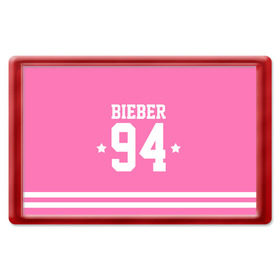 Магнит 45*70 с принтом Bieber Team Pink в Белгороде, Пластик | Размер: 78*52 мм; Размер печати: 70*45 | bieber | justin bieber | бибер | джастин бибер